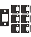 Solid Brass Extended Lip Strike 2-1/4 X 2-1/4 Inches Oil-Rubbed Bronze Ten Pack With Mounting Screws For No-Fuss Door Jamb Install Durable