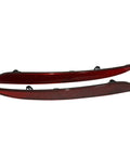 Straight Up Solid Rear Bumper Reflectors For Tesla Model S 2012 To 2021 Red Marker Light Trim LH RH Pair on white background.