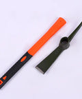 Heavy Duty Mattock With Fiberglass Handle For Digging, Breaking Hard Soil, Landscaping, Camping, Paving, parts separated
