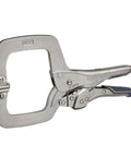 Fast Release Welding Pliers With Swivel Pads 11 Inch Locking Pliers C Clamp in silver with ergonomic grip