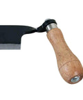 Rugged Straight Draw Shave Tool Featuring A Beefed Up 10 Inch High Carbon Steel Blade showing ergonomic wooden grip.
