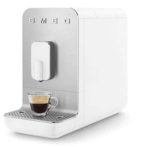 Real Deal Fully Automatic Espresso Machine With Durable Steel Burr Grinder For Bold Whole Bean Coffee And No Fuss Brewing In Sleek Matte White Kitchen Essentials with coffee cup