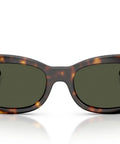 Ritual Oval Sunglasses Havana Green 53mm Slim Temples Designed For Narrow Faces, front view on white background