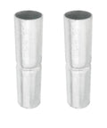 2 Pack Top Rail Fence Sleeve Fits One And Three Eighths Inch OD Rails Six Inch Long Chain Link Fence Top Rail Adapter Tube Connector Steel