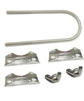 Beefy Heavy Duty Double Mast Clamp For Pole To Pole Mounting, Rock Solid V Jaw Block With U Bolts, All In One Mounting Kit For TV CB Ham Antennas, Parasols, Flags, Fishing Rods, And Other Outdoor Gear: zinc-plated steel U-bolt kit