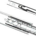 Close-up of Two Pack Full Extension Drawer Slides For Quiet Smooth Glides No Squeak Runners with sturdy metal design.