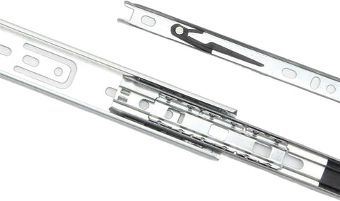 Close-up of Two Pack Full Extension Drawer Slides For Quiet Smooth Glides No Squeak Runners with sturdy metal design.