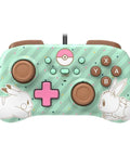 Horipad Mini Pikachu And Eevee Edition For Switch Compact Gamepad with themed artwork and buttons, 9.8-foot cable visible