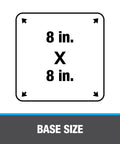 Master Flash Roof Flashing Base 8x8 Inches With Closed To 5-3/4 Inch Pipe, Multi-Size Sealing Range image showing base size 8x8 in