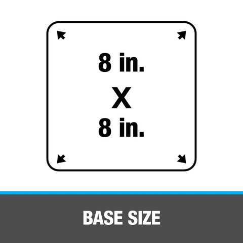 Master Flash Roof Flashing Base 8x8 Inches With Closed To 5-3/4 Inch Pipe, Multi-Size Sealing Range image showing base size 8x8 in