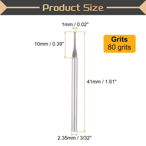 20 Piece Diamond Hole Saw Bits Set With Cylindrical Head 80 Grit For Gems Glass Jade Emerald 1 Millimeter Diameter Shank