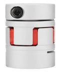 Built Like A Tank Heavy Duty Flexible Shaft Coupler showing steel construction, red and white design, ideal for compressors and pumps.