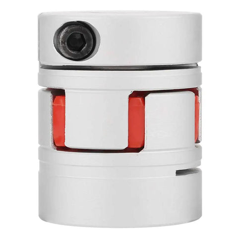 Built Like A Tank Heavy Duty Flexible Shaft Coupler showing steel construction, red and white design, ideal for compressors and pumps.