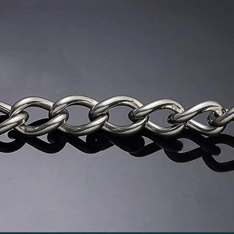 Tough As Nails 304 Stainless Steel Door Security Chain Lock Featuring Deadbolt Safety Knob Anti Theft Room Protector close-up of heavy duty chain