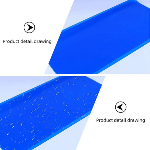 Detail of Blue Cellophane Flower Wraps Waterproof Wrapping Paper For Flowers with water droplets showing waterproof feature