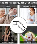 Image showcasing Heavy Duty Wall Mount Handrail U Shaped Curve For Outdoor Steps Indoor Stairs Solid Stainless Steel Grab Bar Matte Black.