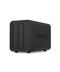 Next Level 2 Bay DAS Storage Enclosure With Hella Fast 10 Gigabit USB 3.2 Gen2 Port for RAID Zero Array, black desktop design.