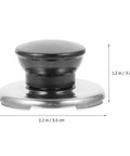 Upgrade Your Kitchen Game With This Heavy Duty Stainless Steel Whistling Kettle Lid Knob Replacement Kit. Super Loud Squeal Design For Easy Boiling Detection, Durable Build Quality That Lasts A Lifetime, And Simple Tool Free Install Perfect For Pro Chefs. Black kettle lid knob replacement kit, 2.2 in x 1.2 in