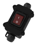 IP65 Waterproof Inline Power Switch 125 To 250V 30A 4 Pin 2 Position On Off Outdoor Toggle Rocker Button For DIY Rigs With UL TUV CE Certificates Dual Entry Exit Line, black