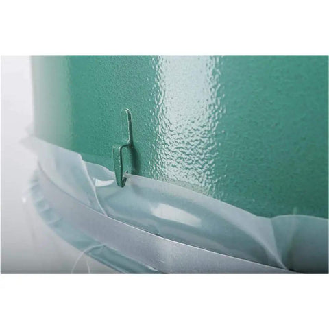 Close-up of the hook attachment on Shop Tough Five Horsepower Industrial Dust Collector for secure bag fitting.