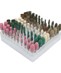 Assorted Polishing Bits And Buffing Wheel Kit For Rotary Tools 100 Pieces Includes Corundum Sand Sesame Cowhide Rubber And Wool Materials