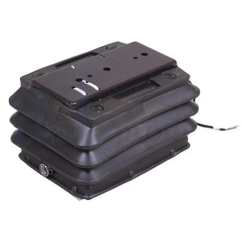 Seat Air Suspension Base For Universal Tractors And Equipment With 4 Inch Stroke And 12 Volt Operation 110 To 330 Lbs Weight Adjustment Replaces Sen10 0036 Ma1C12 Fits Allis Chalmers Bobcat Case IH Ford IH Farmall John Deere Kubota, black rectangular design.