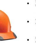 DAX Fifty 50 Carbon Fiber Cap Style Hard Hat ANSI Type 1 Class C Orange Black Medium with oversized ratcheting fit dial.