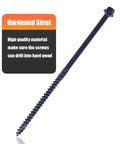 Structural Lag Screws 6 Inch 50 Pack Size 14 Black Timber Screws Heavy Duty Rust Resistant Hex Head for Outdoor Projects