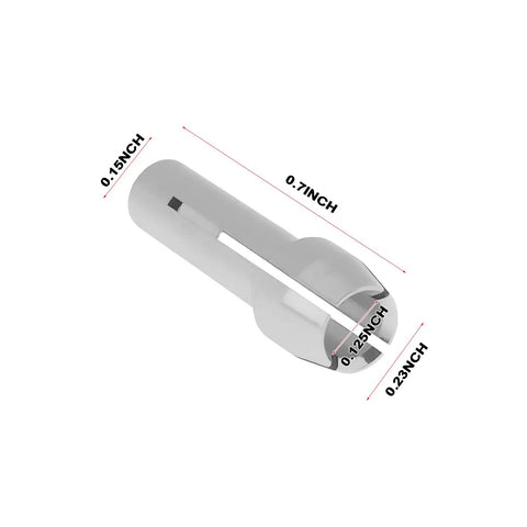 Two Pack One Eighth Inch Collet For Milwaukee M12 Rotary Tool 2460 20 showing dimensions in inches