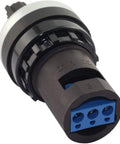 Close-up of 5K Ohm Rotary Potentiometer With Switch For Variable Speed Drives VSD VFD IP65 Waterproof Industrial Grade 22mm Mounting Hole