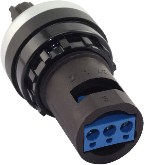 Close-up of 5K Ohm Rotary Potentiometer With Switch For Variable Speed Drives VSD VFD IP65 Waterproof Industrial Grade 22mm Mounting Hole