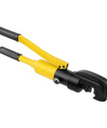13 Ton Hydraulic Rebar Cutter Steel Saw Portable Bolt Cutters With Case Yellow Heavy Duty Iron Construction Cuts Bars Up To 0.87 Inches Max Capacity For Construction And Industrial Use Powerful Force handheld cutter with yellow handles.