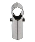 Stainless steel T-pipe clamp for rails shelves fences and kennels provide rust resistant support, front view