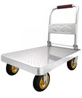 Heavy Duty Folding Hand Truck 500kg Capacity Workhorse Trolley With Wheels For Warehouse And Garden Portable Folding Platform Cart For Easy Storage And Smooth Maneuverability Available In 60x40cm 73x48cm And 90x60cm, silver 4-wheel platform cart