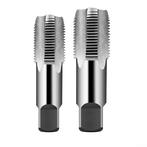 Super Cool 2 Piece Npt Pipe Tap Set For Fast Thread Repair On 1/2 And 3/4 Inch Water Pipes With Heavy Duty Carbon Steel Hand Tool Kit To Fix Damaged Plumbing Lines Quick And Easy, two pipe taps