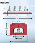 Heavy Duty 300A Bus Bar For Rock Solid 12V Power Distribution With Four M8 Studs Waterproof Junction Block dimensions diagram