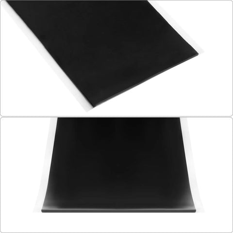 Two black rolls of self-fusing silicone tape for leak repair and anti-skid grip, each 1 inch by 10 feet, shown unravelled on a flat surface.