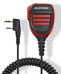 Rugged Handheld Speaker Microphone for Two Way Radios with Dual PTT and Clear Sound Rainproof and Dust Resistant Upgraded K Mic Red