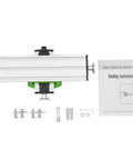 Heavy Duty Aluminum Precision Cross Slide Table For Garage Workshop Crews Featuring Ridiculously Smooth Compound Travel And Top Shelf Damping Stability For Killer Machinists with screws and handling instructions.
