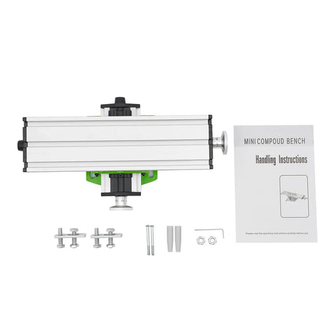 Heavy Duty Aluminum Precision Cross Slide Table For Garage Workshop Crews Featuring Ridiculously Smooth Compound Travel And Top Shelf Damping Stability For Killer Machinists with screws and handling instructions.