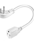 Ultra Flexible 1875W Extension Cord With Flat Plug 15A 14AWG Heavy Duty 1 Foot Grounded Cable For Home Office Electronics