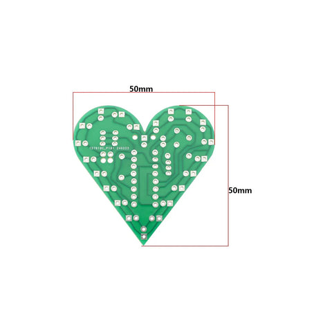 Two Piece Heart Shaped LED Soldering Practice Kit With Flashing Lights For DIY Electronics Projects A Hands On Fun Teaching Tool circuit board