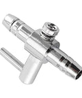 Single valve from 12 Pack Aquarium Air Flow Control Valves For Fish Tanks, Nickel Plated Copper, 5mm Outlet, Silver, Compact