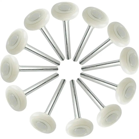 Quiet Nylon Garage Door Rollers 12 Pack With Four Inch Stem And Two Inch Wheel Thirteen Ball Sealed Bearing Replacement Wheels
