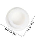4 Pcs Silicone Bathtub Stopper White Flat Cover Universal Drain Plug, top view showing diameter of 1.4 in / 3.7 cm.