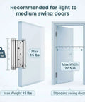 Diagram of Built Tough Heavy Duty Cafe Saloon Door Swing Hinges 5 Inch Stainless Steel Self Closing Double Action 4 Pack with door dimensions