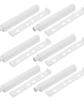 Soft Close Cabinet Dampers Set Of 6 For Quiet Smooth Opening And Closing Of Kitchen Cabinets And Wardrobes Angoily Durable Plastic Rebound Device With Built In Push Latches Easy To Install Without Tools white plastic pieces on display.