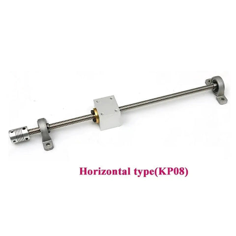 Solid T8 Lead Screw Kit For 3D Printers Vertical Horizontal Upgrade With Precise 2mm Pitch 8mm Rods Trusted Z Axis Drive Smooth Runs No Wobble Or Stick Slips Great For You Ready To Fix Wobbly Prints Today horizontal T8 lead screw kit with coupler and KP08 support
