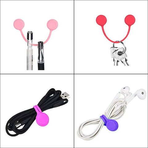 Must Have Magnetic Cable Clips Set For Tidy Cables And Keychains Ultra Strong Magnets Hold USB Cords Headphones And Chargers