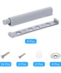 Push To Open Magnetic Door Latch Set For Hidden Doors And Cabinets, Durable Gray Magnetic Catch with screws and components, 6 Pack